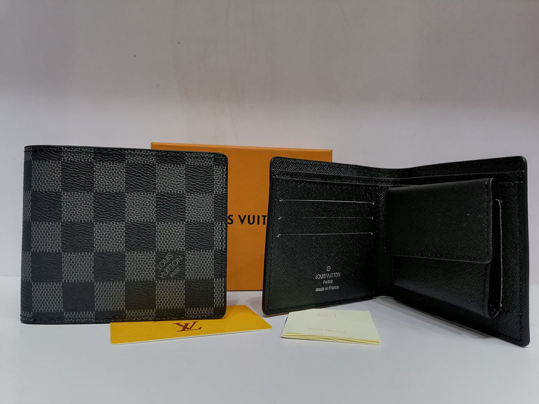 LV Black Grid Bifold Wallet
