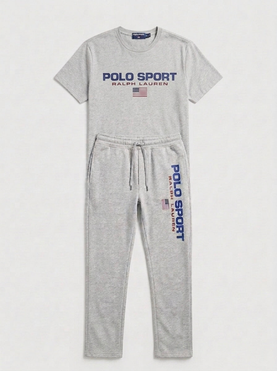 RL Polo Cotton Tracksuit ( Heather Grey )