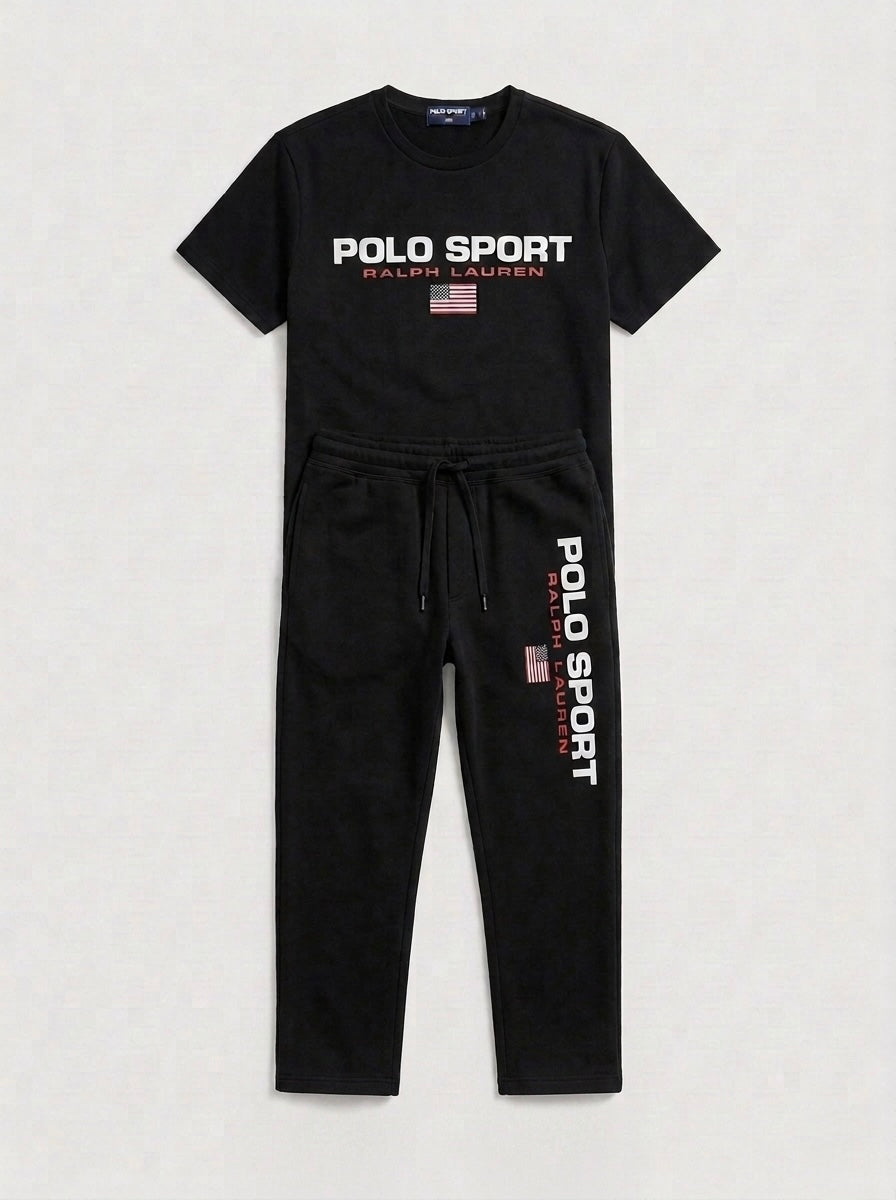 RL Polo Cotton Tracksuit ( Black )