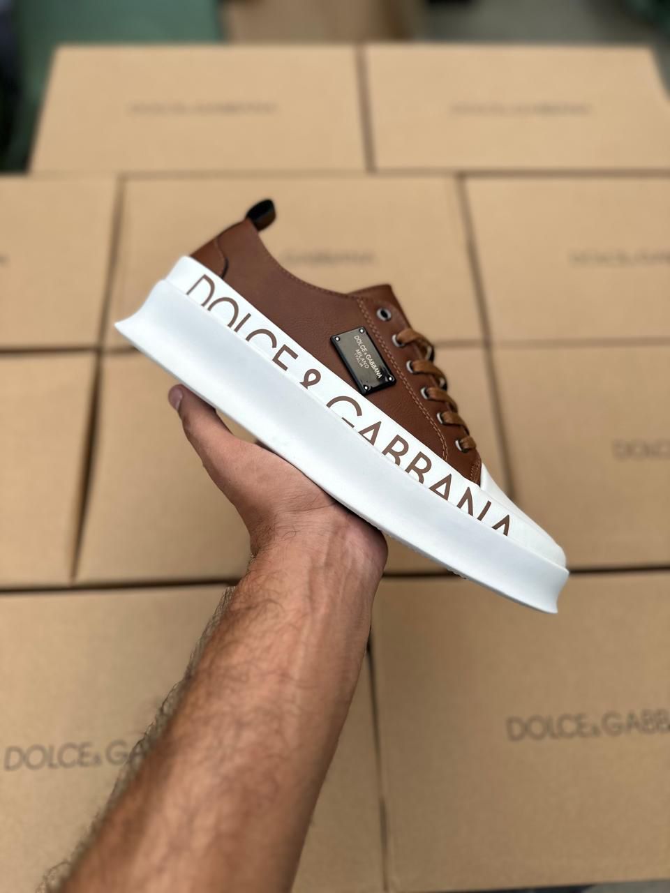 D & G Leather Sneakers