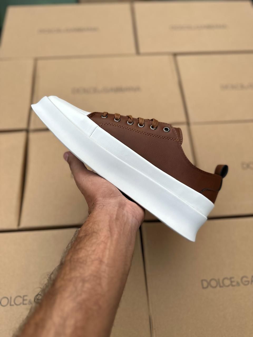 D & G Leather Sneakers