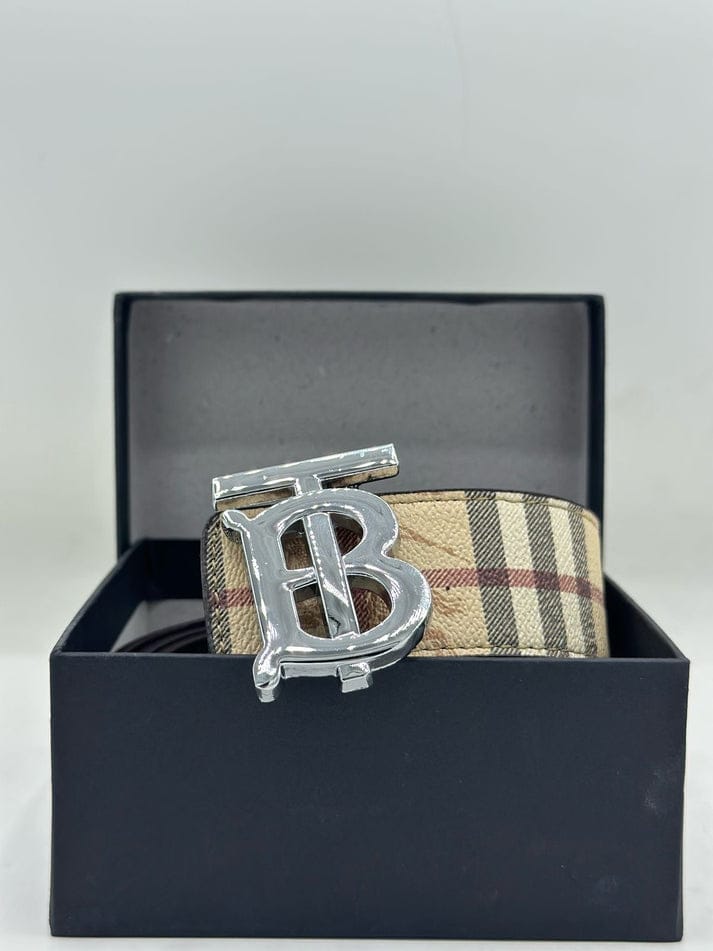 Burberry Silver Reversible Belt